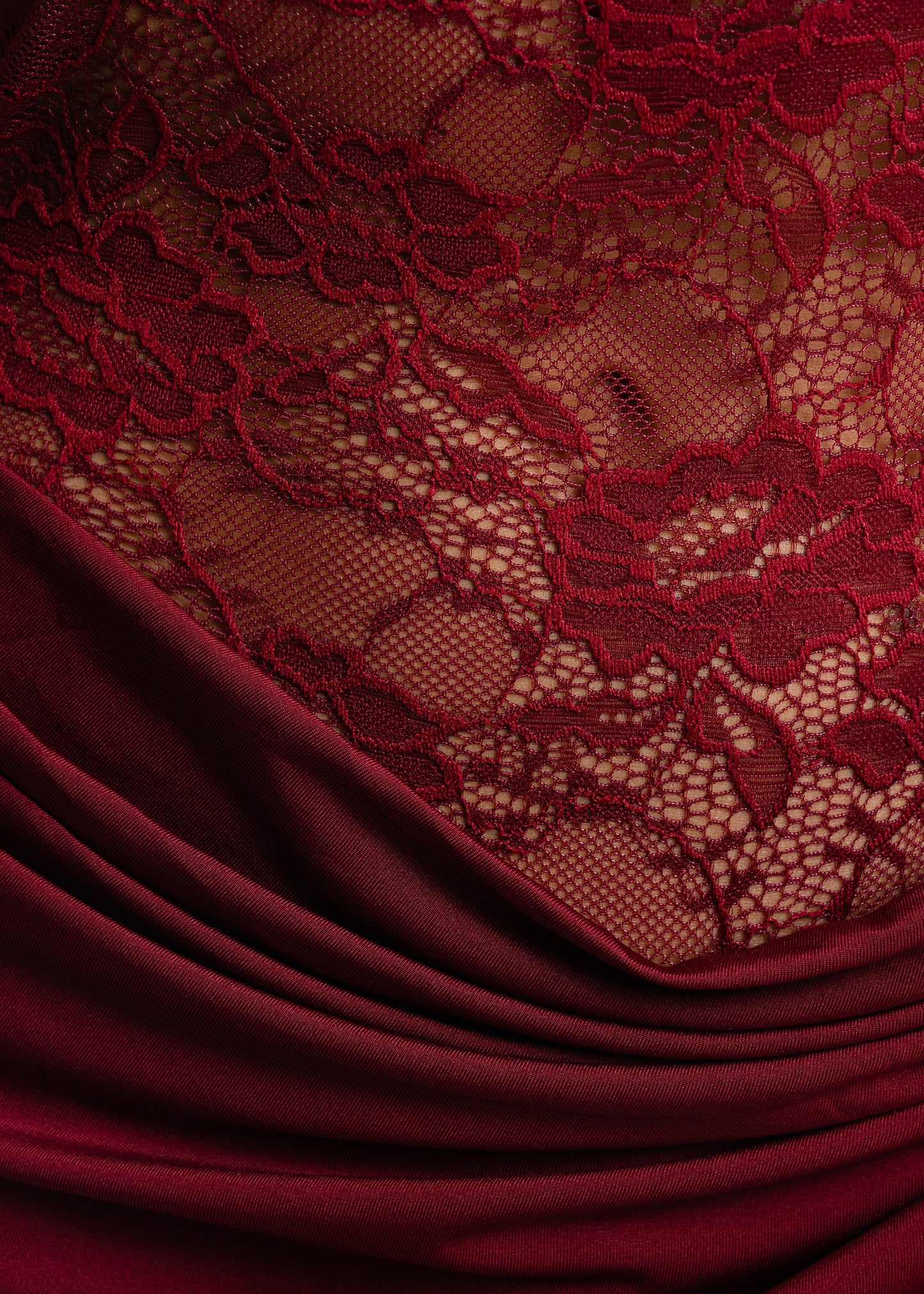 Captivated Heart Lace Maxi Dress - Burgundy