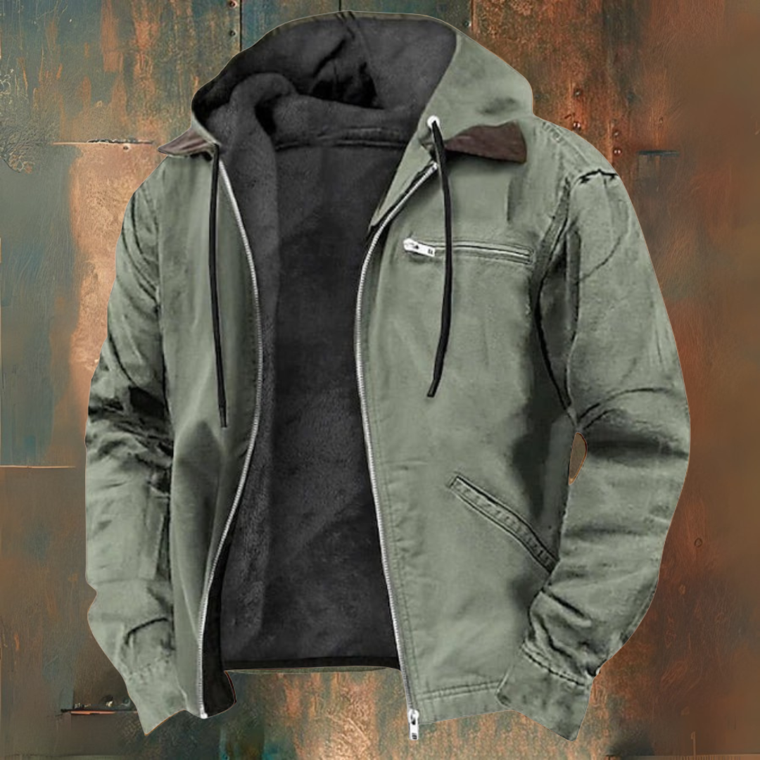 Hooded Sweat Jacket with Zipper