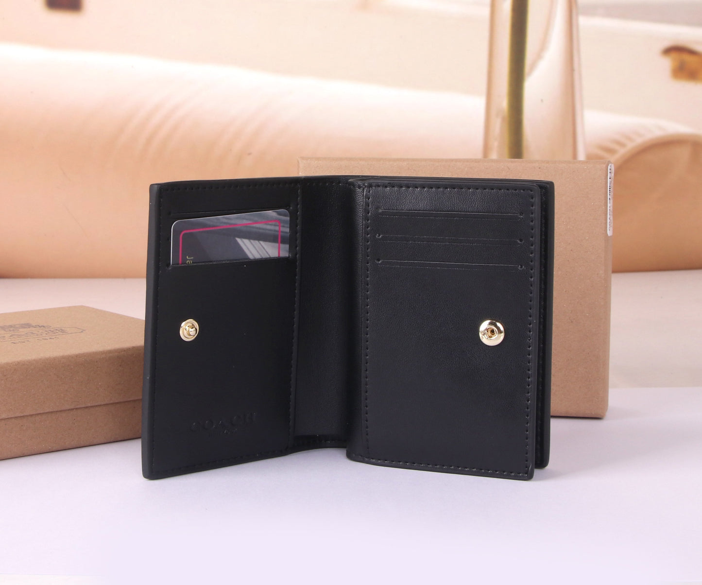 Small C Signature Flap Wallet