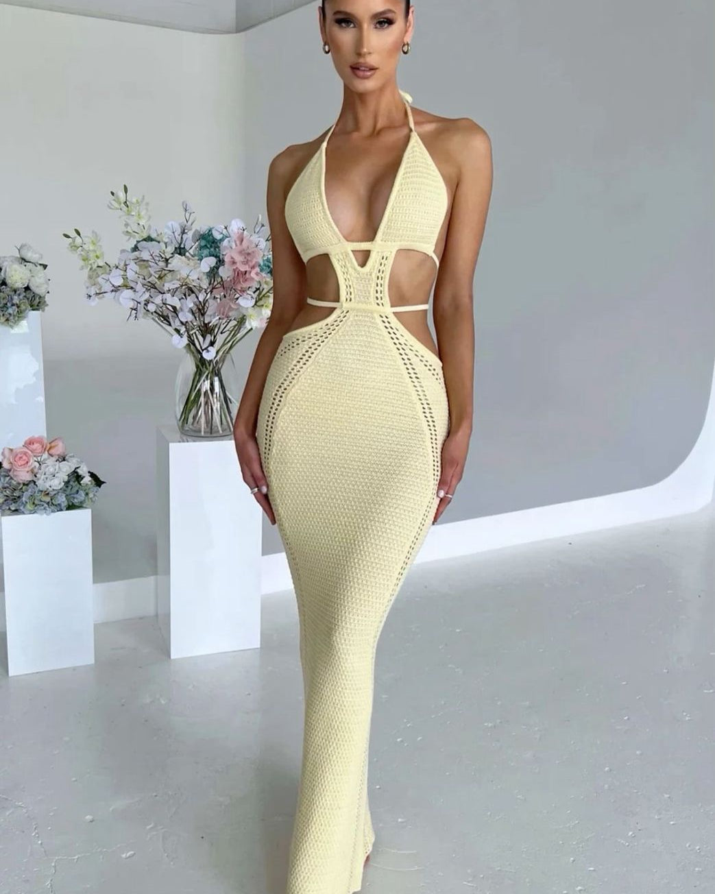 Soleil Serenity Crochet Maxi Dress