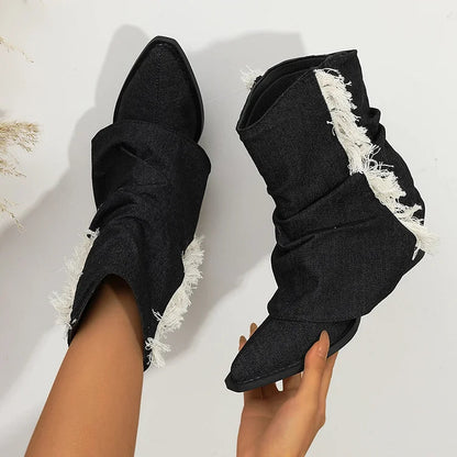 Kaia™ | Elegante Denim-Stiefel