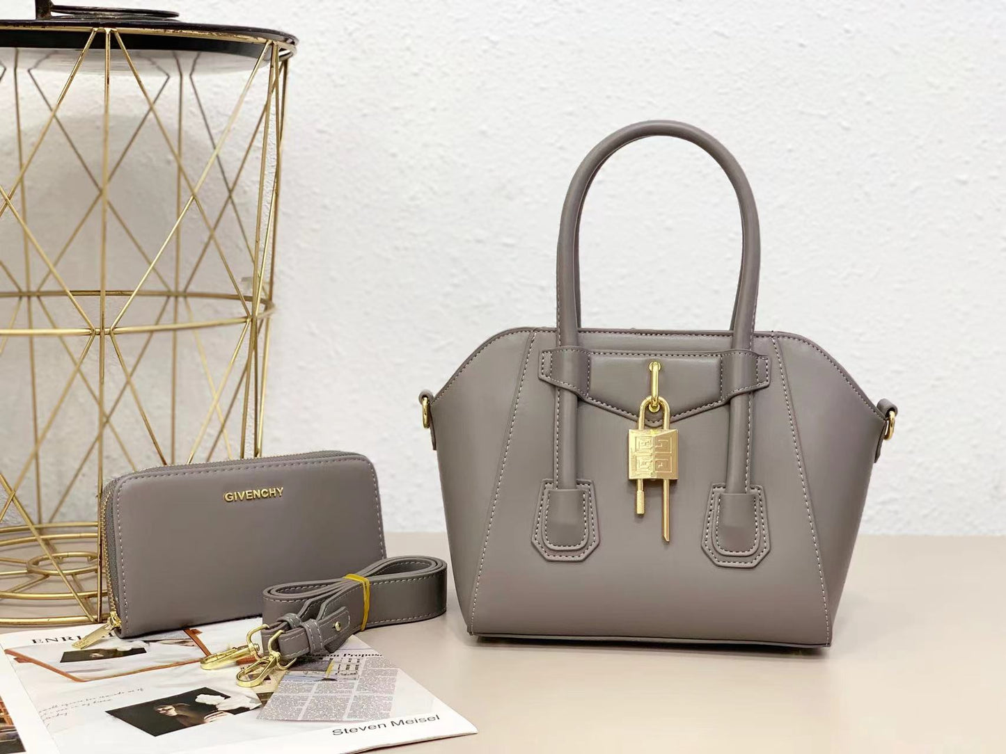 Women Leather Tote Bag & Wallet