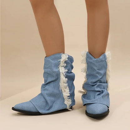 Kaia™ | Elegante Denim-Stiefel