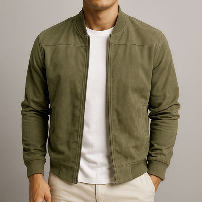 Comfortable suede jacket for a timeless look in autumn