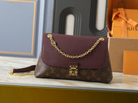 Burgundy/Wine with Brown Monogram Base