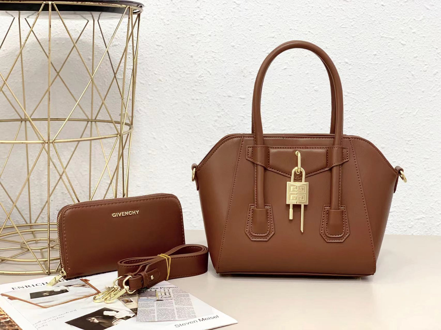 Women Leather Tote Bag & Wallet
