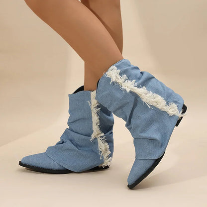 Kaia™ | Elegante Denim-Stiefel