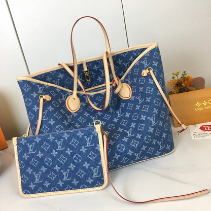 Neverfull MM Monogram Denim Bag & Pouch