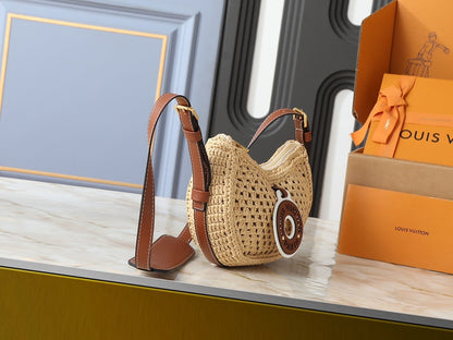 Brown Raffia Beach Bag