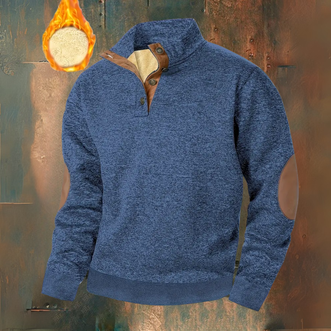 Warm Fleece Pullover with Button Closure