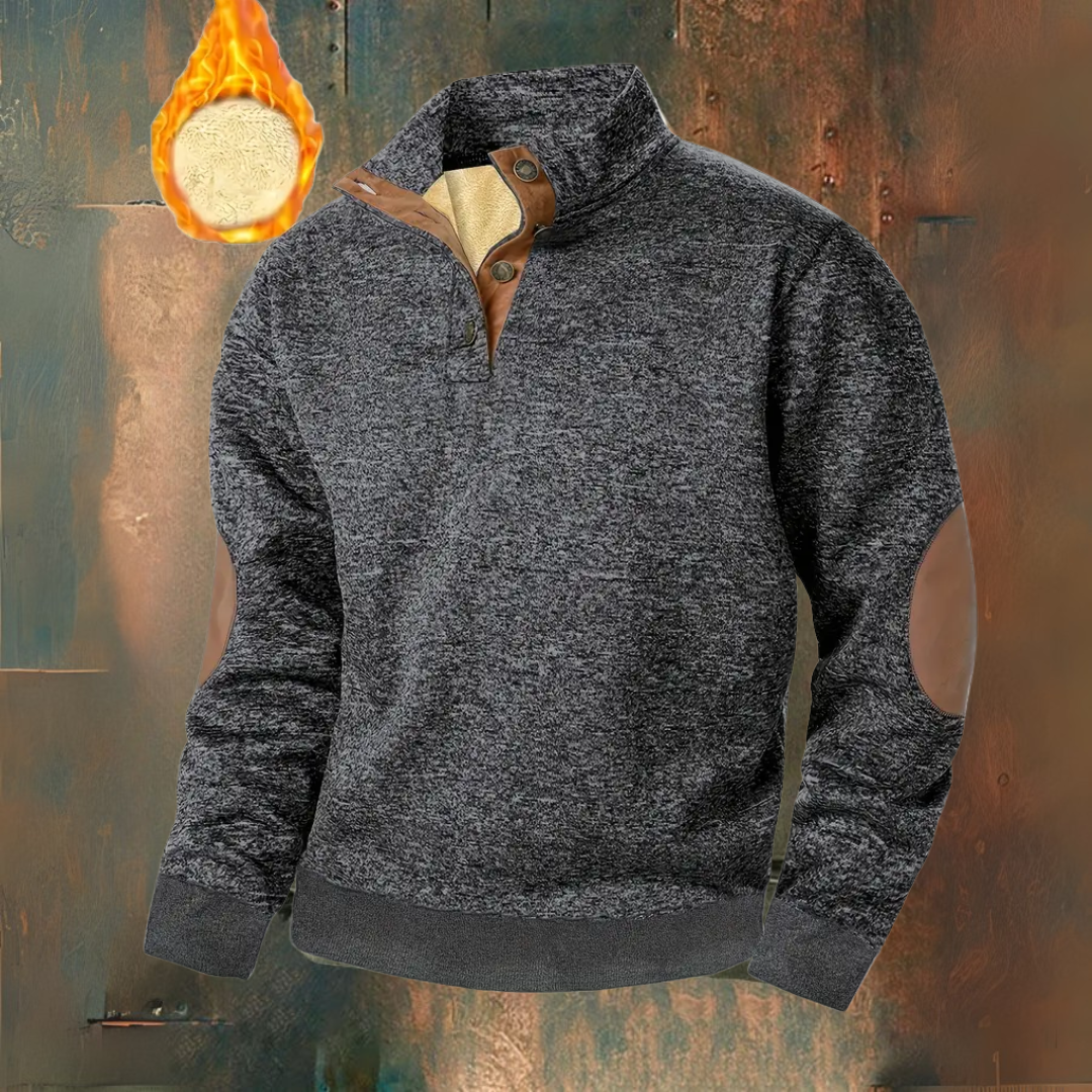 Warm Fleece Pullover with Button Closure