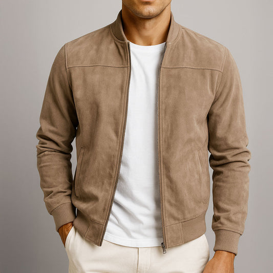 Comfortable suede jacket for a timeless look in autumn