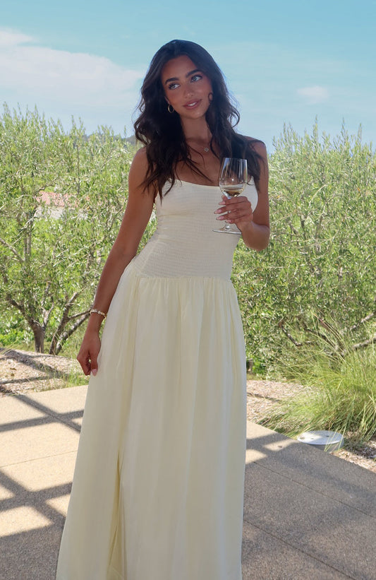 Too Many Questions Maxi Dress Lemon