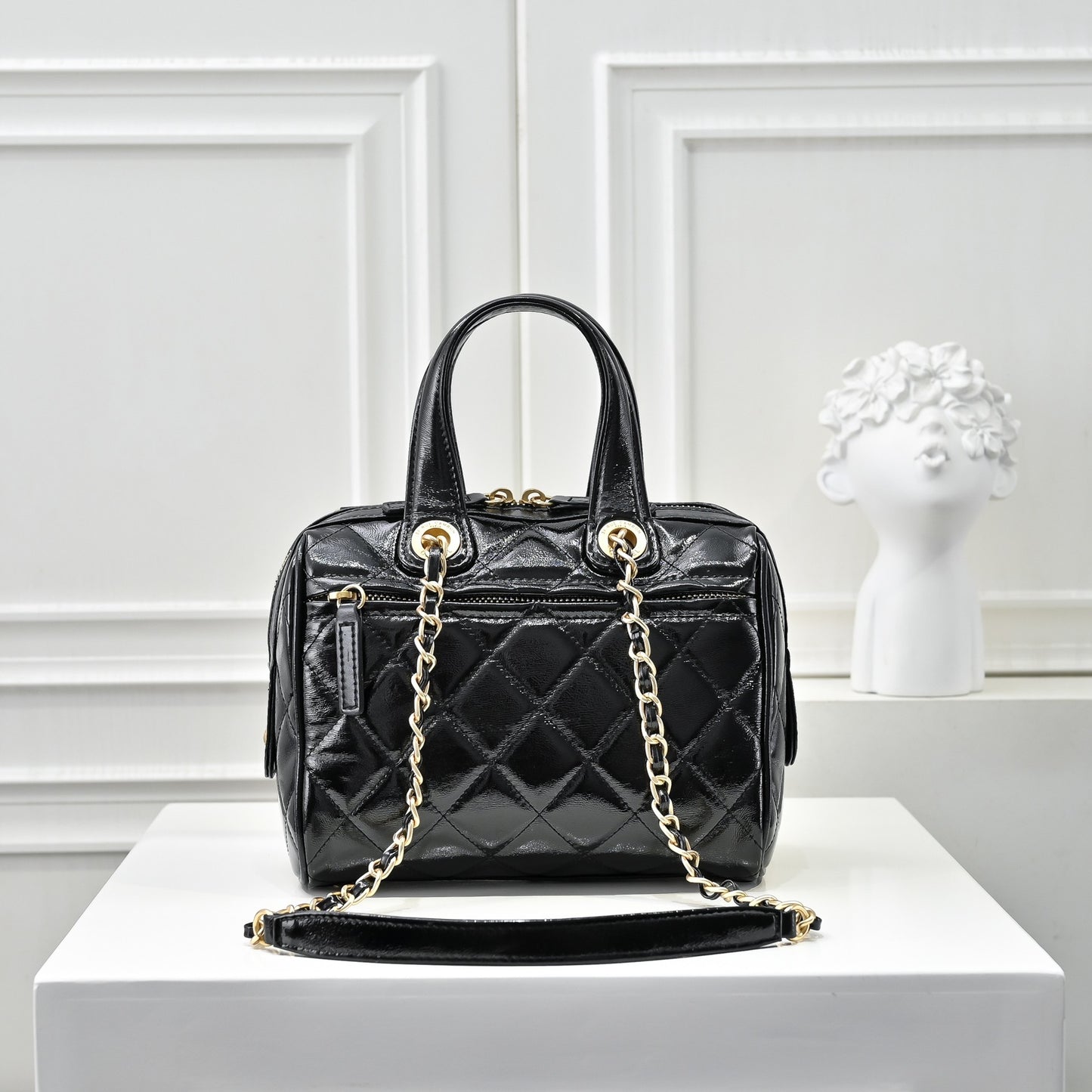 Small Bowling Bag In Black & Gold
