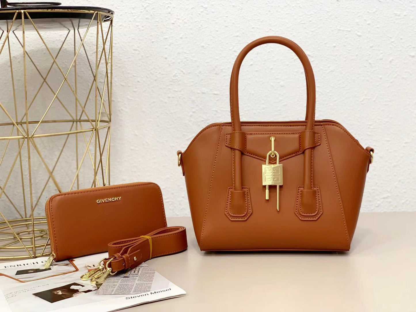 Women Leather Tote Bag & Wallet