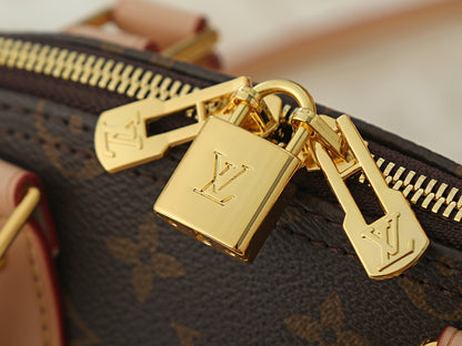 Alma BB Monogram Canva Brown Handbag