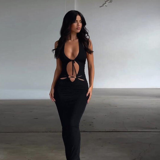 Midnight Allure Cutout Bodycon Dress