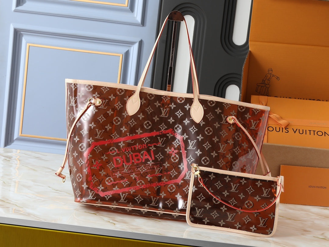 Vinyl Monogram Dubai NeverFull Tote Bag