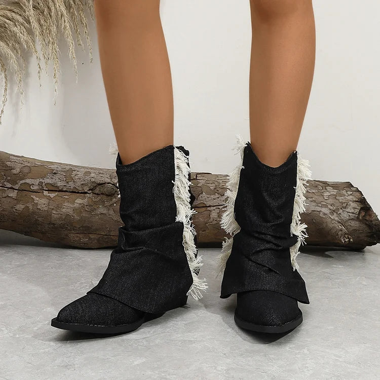 Kaia™ | Elegante Denim-Stiefel