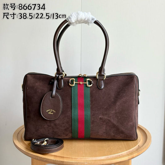 Horsebit Web Stripe Boston Bag / Travel Bag