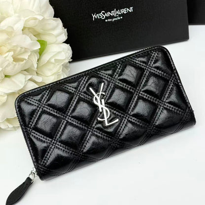 Around Zip Long Wallet Luxury Black