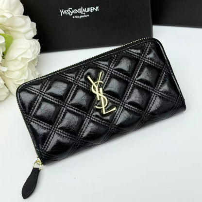 Around Zip Long Wallet Luxury Black
