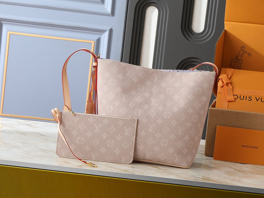 All In GM Monogram Plum Handbag & Pouch