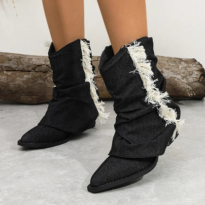 Kaia™ | Elegante Denim-Stiefel