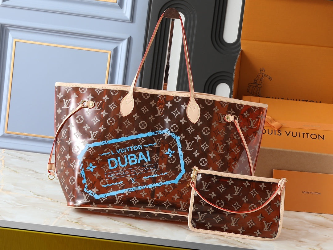 Vinyl Monogram Dubai NeverFull Tote Bag