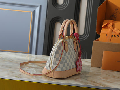 Alma BB Damier Azur White Handbag
