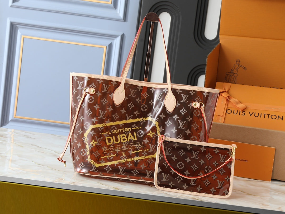 Vinyl Monogram Dubai NeverFull Tote Bag
