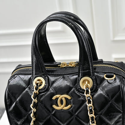 Small Bowling Bag In Black & Gold