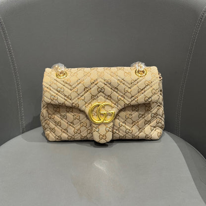 Luxury Quilted Monogram Chain Shoulder Bag