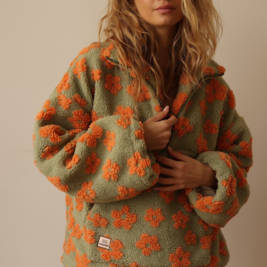 Vellina™ - Floral Warmer Fleece Pullover