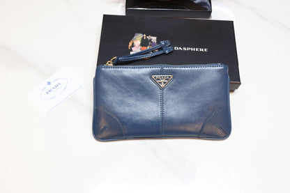 Leather Zipper P Pouch