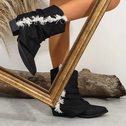 Kaia™ | Elegante Denim-Stiefel