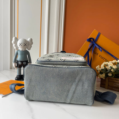 Monogram Denim Backpack Bag