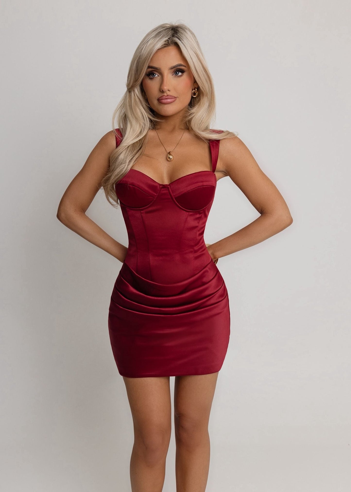 Actually Romantic Corset Mini Dress - Wine