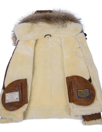 Aron™ | Bomber Jacket with Faux Fur Hood