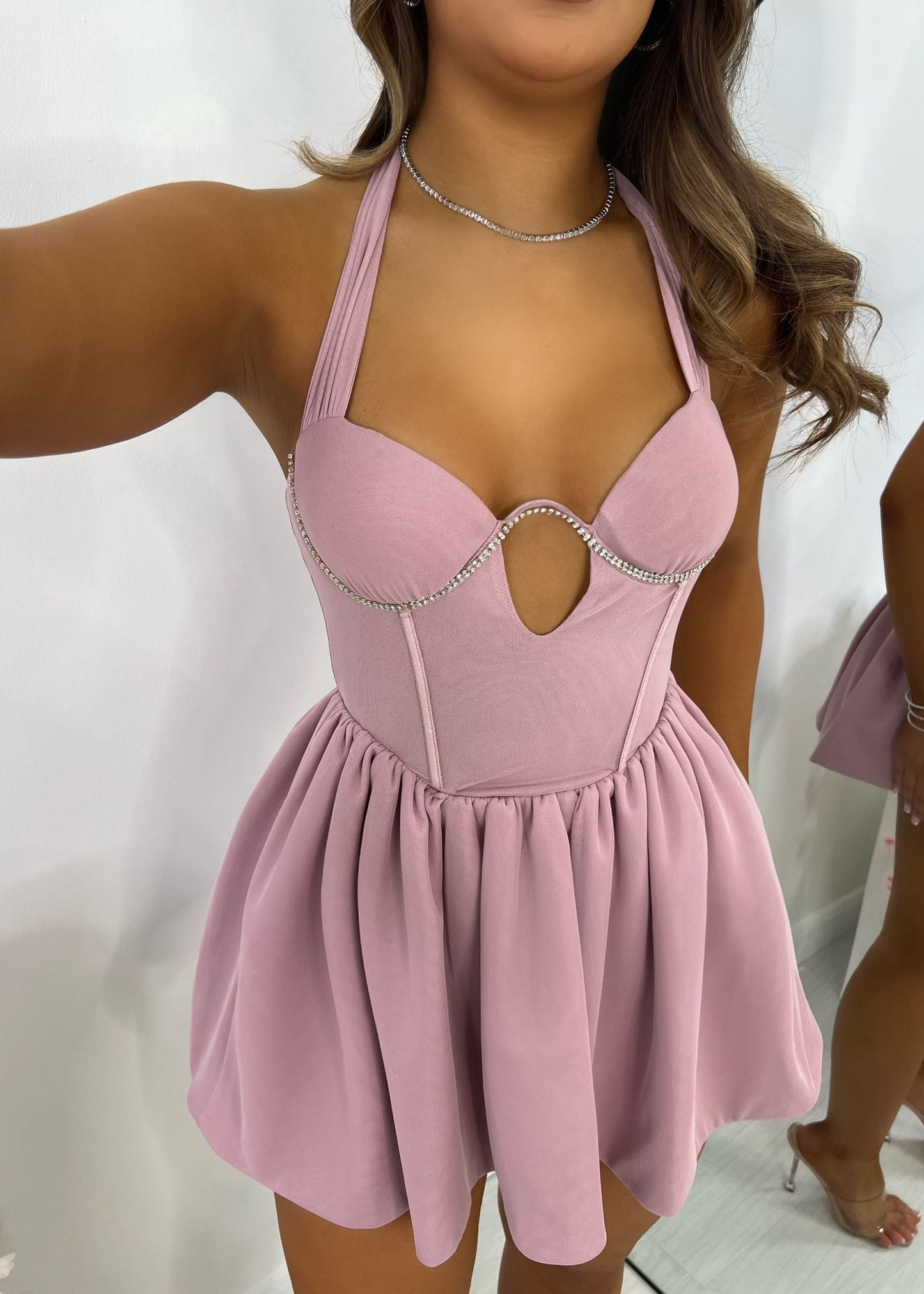 Ballerina Era Skater Mini Dress - Blush Pink