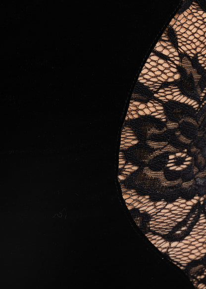 Broken Love Velvet Mini Dress - Black