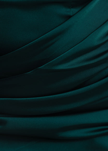 Hold The Moment Cowl Satin Mini Dress - Green