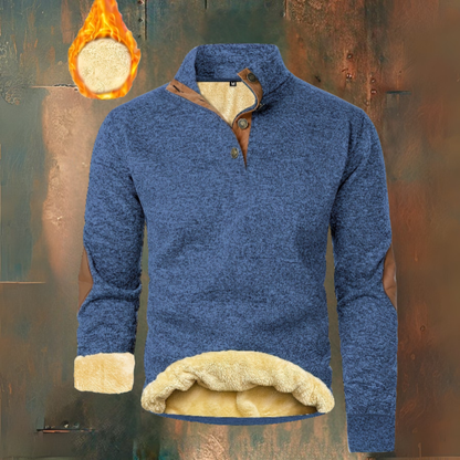 Warm Fleece Pullover with Button Closure