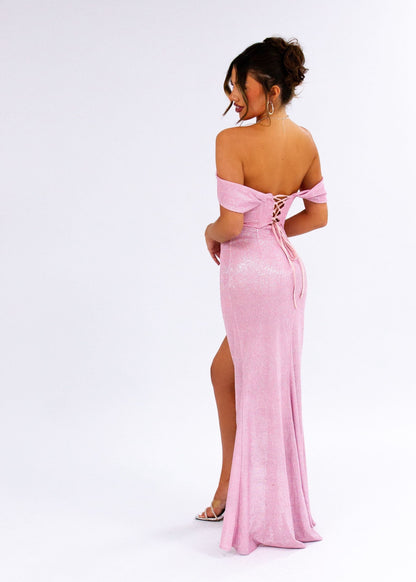 Million Dollars Cowl Neck Gown - Pink