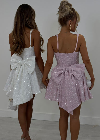 Love Letters Bow Mini Dress - Pink