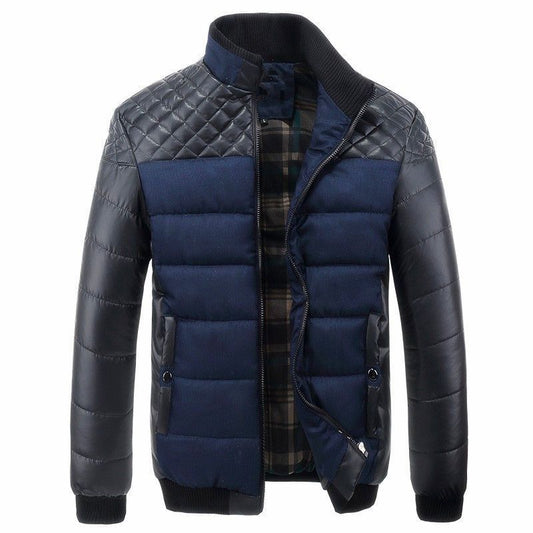 Maison Clément Paris | Two-tone Quilted Jacket in Leather and Fabric