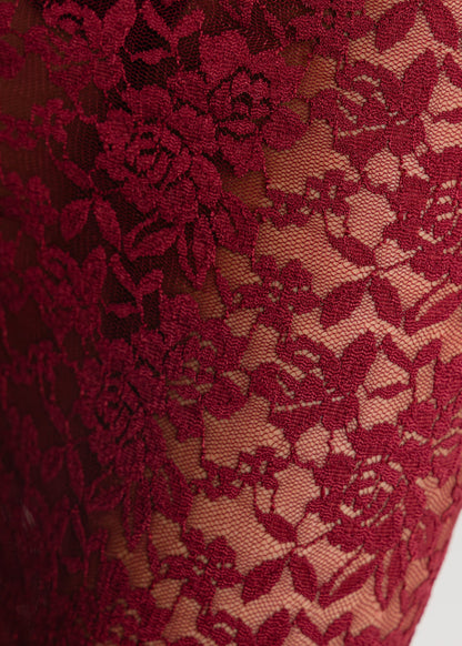 Opulent Dreams Lace Two Piece - Burgundy