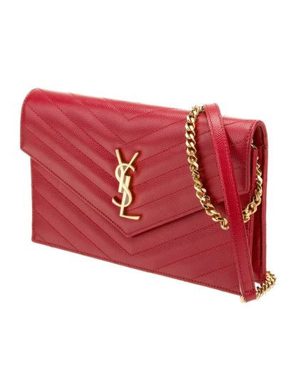Cassandre Envelope Mini Matelasse Leather Shoulder Bag With Box