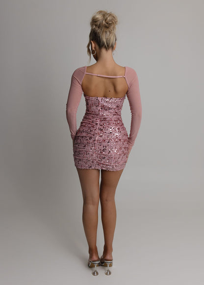 Wild Attraction Sequin Mini Dress - Pink