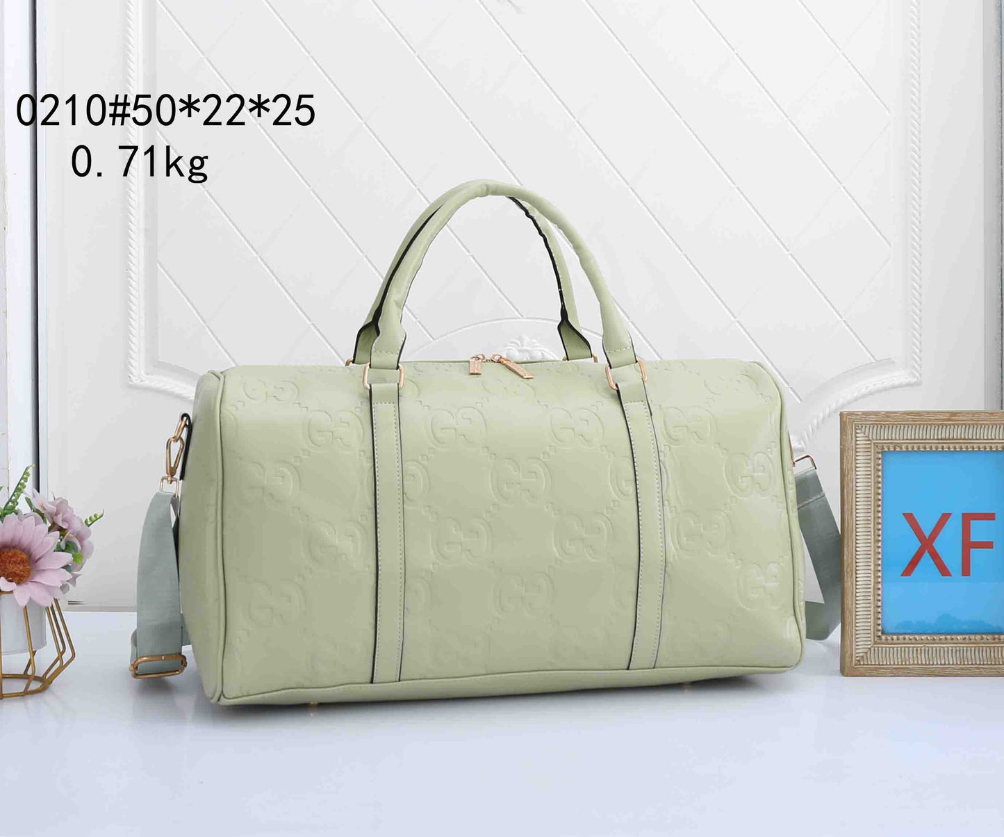 Embossed Weekender Duffle Bag